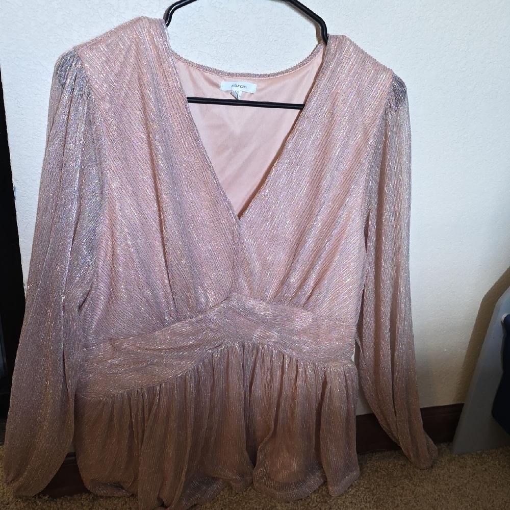 Maurices Shimmering Blush Blouse